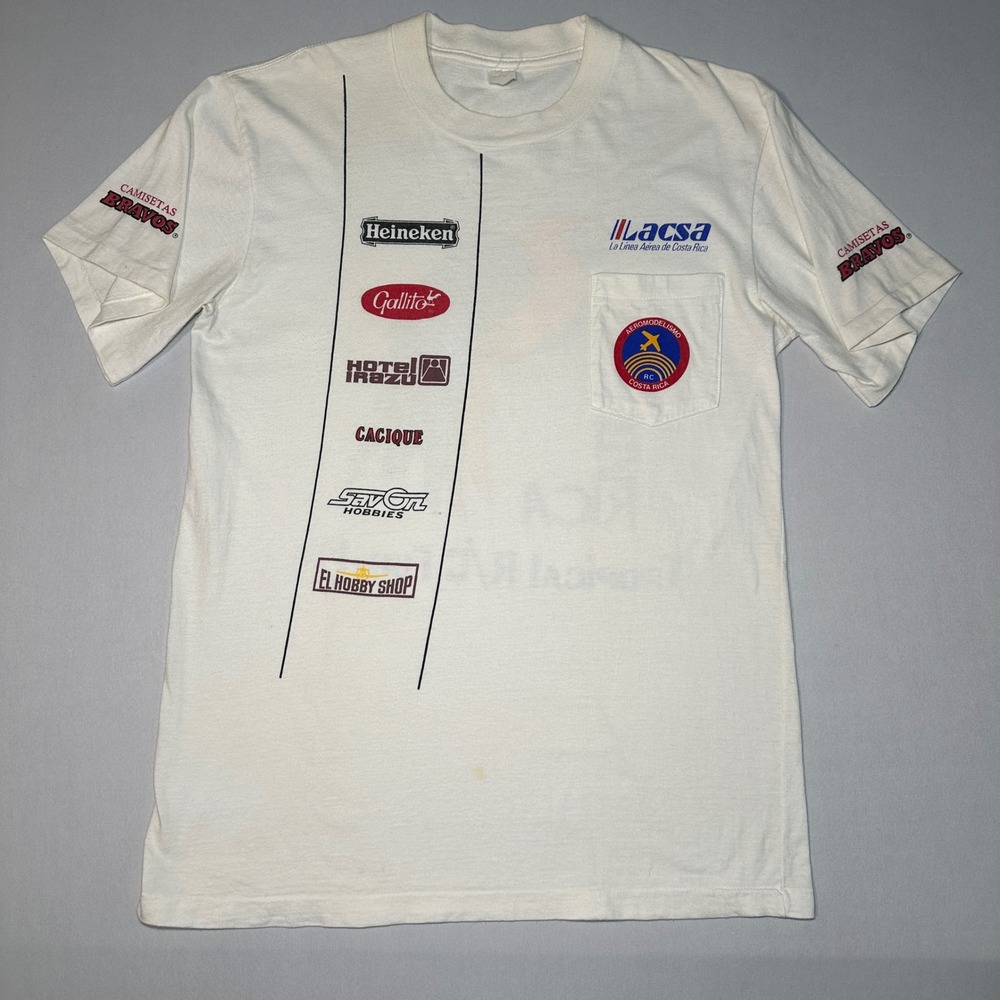 Vintage 90s Costa Rica RC T-Shirt LACSA‎ Heineken Aeromodelismo Single Stitch
